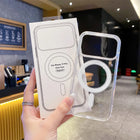 Clear OkeyWOW MagSafe shockproof case for iPhone 17 Pro Max/17 Air, showing a transparent protective cover with magnetic edges.