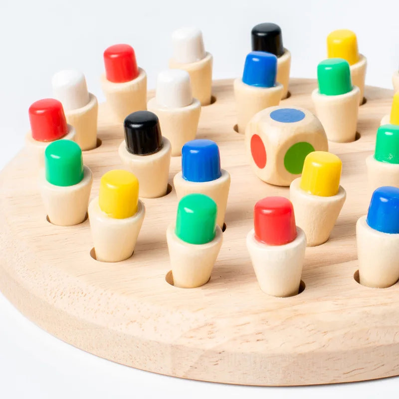 Wooden Memory Match Stick Chess Game: Montessori Educational Toy Enhancing Cognitive Abilities and Learning for Children