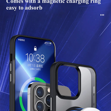 OKEYWOW iPhone MagSafe magnetic matte case with shockproof design for wireless charging on iPhone 15, 14, 13, 12, 11 Pro Max Plus