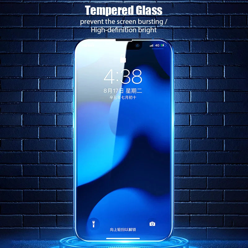 4Pcs Tempered Glass Screen Protector Set for iPhone 14, 13, 12, 11 Pro Max, 13 Mini, 7, 8, 14 Plus, SE, X, XS, XR, 14 Pro: Comprehensive Protection for Your iPhone Screen