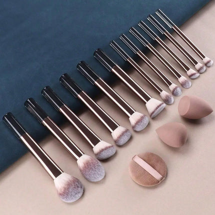 ProBlend 12-Piece Makeup Brush Set with Sponges & Powder Puff