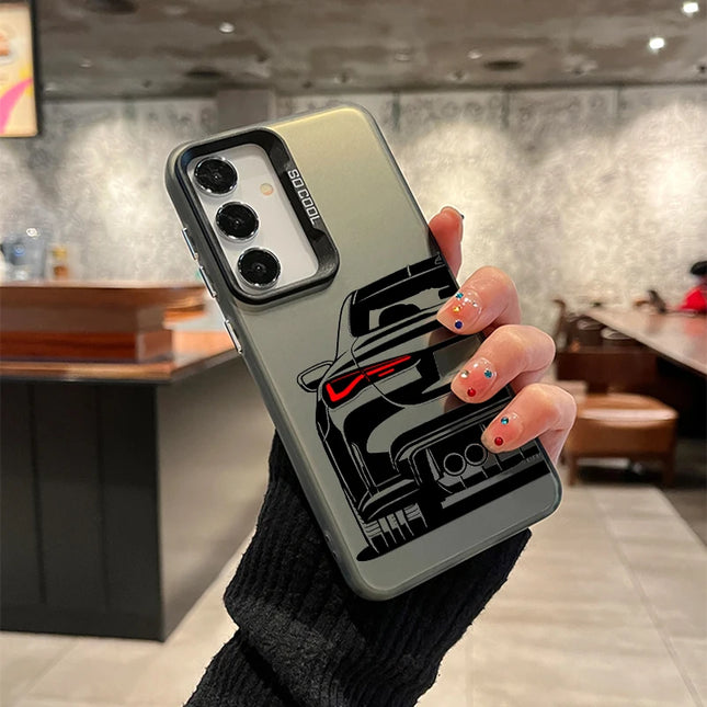 Samsung Galaxy sport car case by OKEYWOW, laser-cut PC TPU shockproof cover, designed for A56/A55/A54 models.