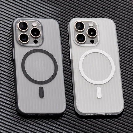 Corrugated Clear MagSafe Case for iPhone 17/16/15/14/13/12 Pro Max Matte Hard Cover