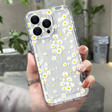 OKEYWOW Flower iPhone case with soft clear shockproof cover for iPhone 11 to 17, featuring colorful floral design.