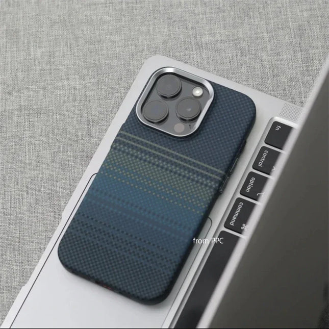 OKEYWOW MagSafe iPhone 16/15/14 Pro Max carbon relief matte hard case with camera lens protection, magnetic charging compatibility