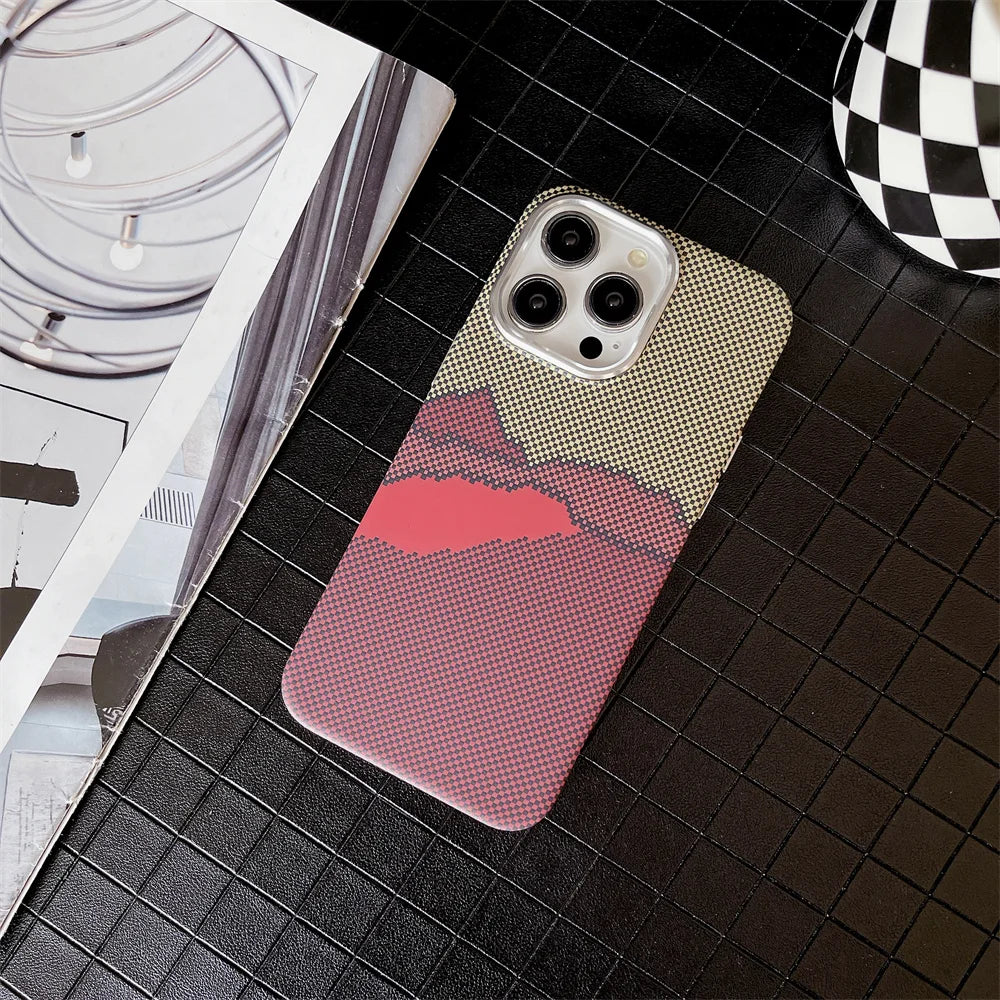 Colourful Kevlar Pattern For Magsafe Magnetic Phone Case For iPhone 17 16 15 11 12 13 14 Pro Max Luxury Wireless Charging Cover