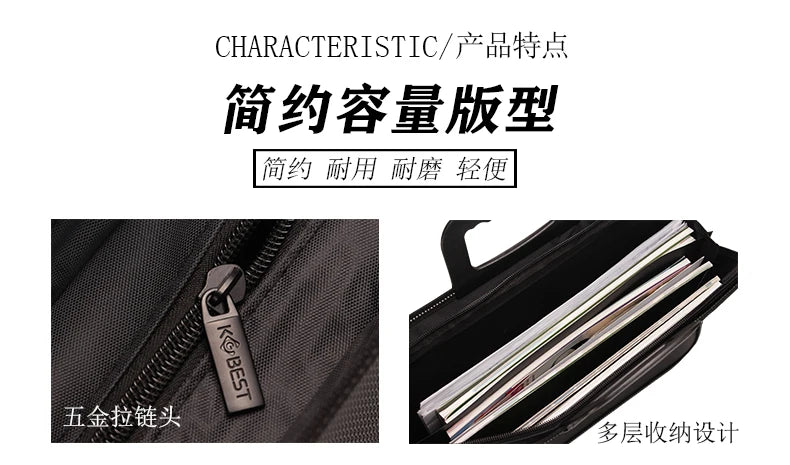 Large-capacity A4 Portable Document Bag Office Document Information Bags Pockmarked Dotted Briefcase Business Bag Promotional
