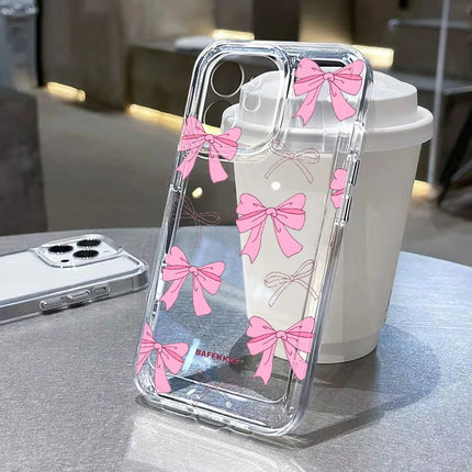 Transparent shockproof silicone iPhone case with cute cat ears for iPhone 11 to 17 Pro Max by OKEYWOW