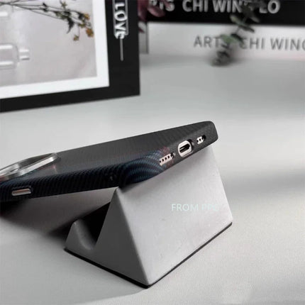 OKEYWOW iPhone 16/15/14 Pro Max carbon fiber magnetic MagSafe case with wireless charging and camera ring armor cover.