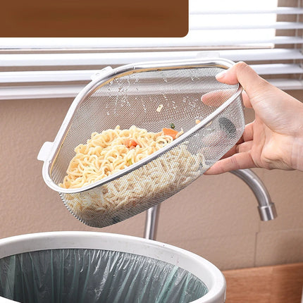TriDrain Sink Basket Stainless Steel Corner Strainer Kitchen Storage Rack