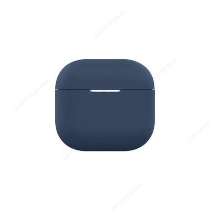 OKEYWOW AirPods 4 silicone protective cover for 4th generation, durable and snug-fitting case in black, showing the sleek design and texture.