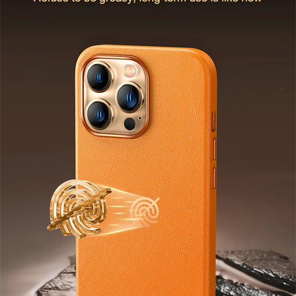 LuxeMag Leather Case for iPhone 15/14/13 Pro Max Plus Mini MagSafe Wireless Charge Animated Cover