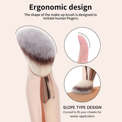 Velora Beauty 4pcs Makeup Brush Set Flat Top Foundation Angled Contour Dense Bristles