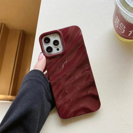 Glossy OKEYWOW iPhone 3D Wave Plating soft shockproof case for iPhone 11 Pro Max XR XS SE 8 Plus 7 Plus with vibrant wave design