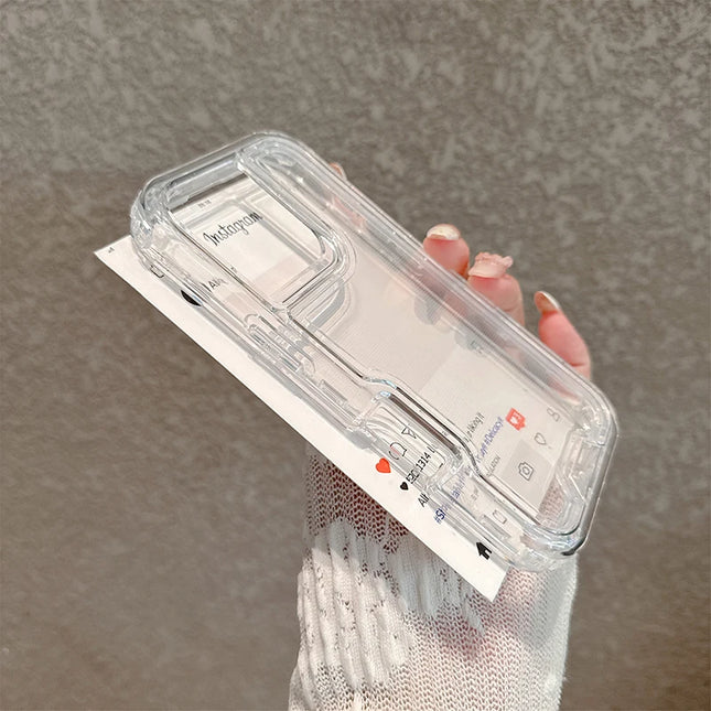 3-in-1 Transparent Armor Case for iPhone Heavy Duty Shockproof Cover