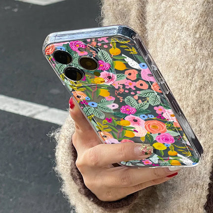 Okeywow flower silicone shockproof iPhone case for iPhone 11 to 17, soft cover with floral design, protective and flexible.