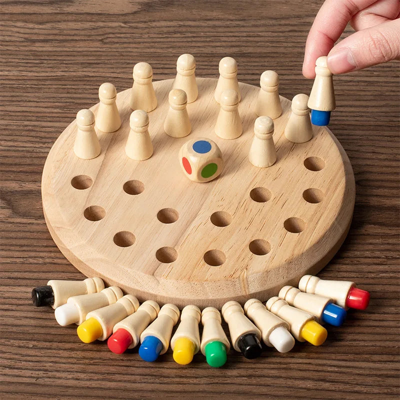 Wooden Memory Match Stick Chess Game: Montessori Educational Toy Enhancing Cognitive Abilities and Learning for Children