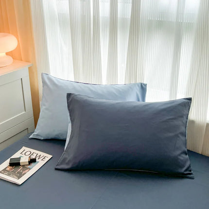 Okeywow solid color brushed fabric bedding set with duvet cover, pillowcases, bed sheet, available in single, queen, and king sizes
