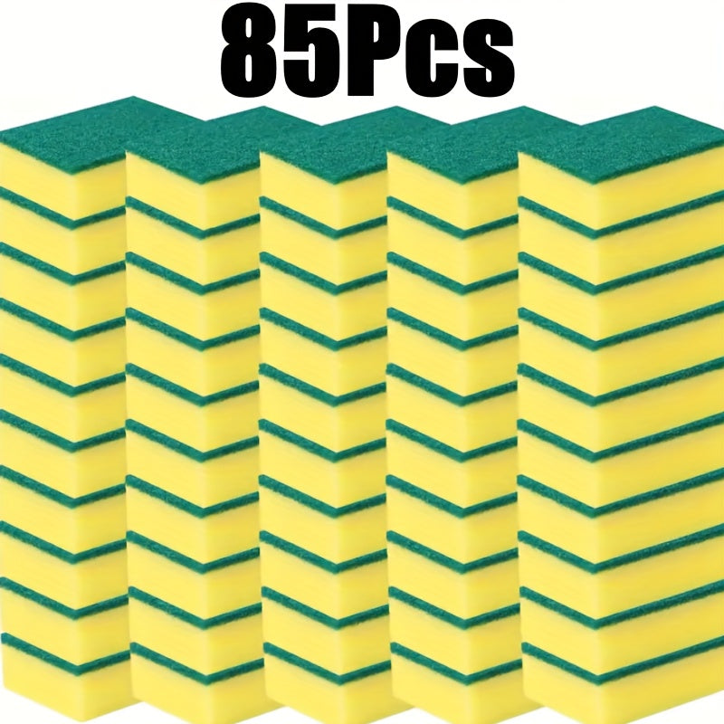 [Durable Dish Sponge] Durable Double-Sided Cleaning Dish Sponge - High-Quality Kitchen Scrubber with Textured Surface for Efficient Dishwashing, Includes Storage Case & Dish Soap