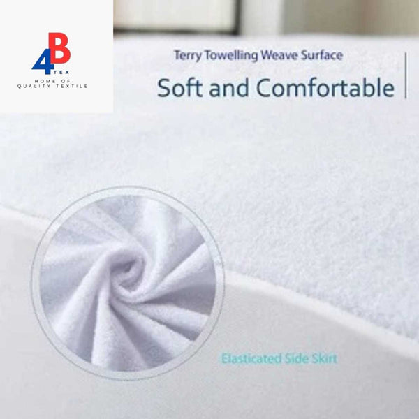 4B Terry Towel Waterproof Mattress Protector | 30 cm Extra Deep – Ultimate Bed Protection from Spills, Stains, and Daily Wear – Deep Fitted Design for a Secure Fit on All Mattress Types – Smooth, Soft, and Silent Surfac