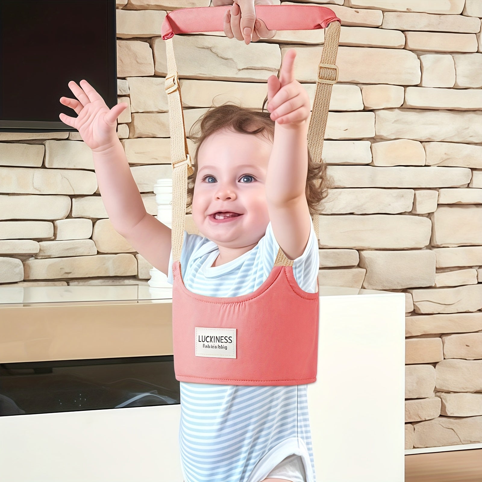 1Pack Handheld Early Walking Aid with Anti-Slip Traction Straps - Durable Polyester Harness for Infants, Teething, and Toddlers - Reduces Falls & Improves Coordination - Ideal Baby Learning Tool, Toddler Walking Aid, Secure F