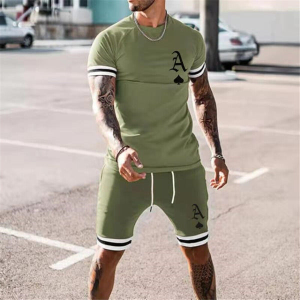 Summer Men's T-shirt And Shorts Fashion 3D Digital Print Set