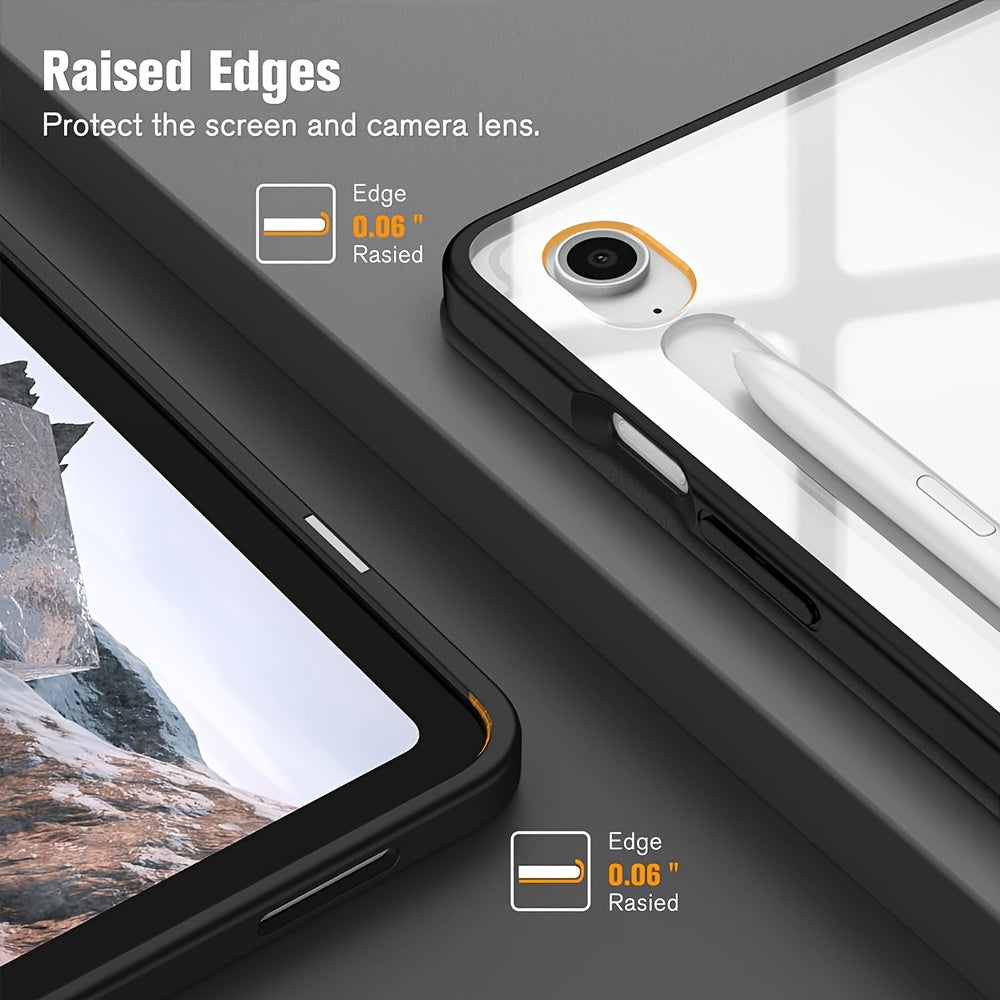 For Samsung for galaxy Tab S10 FE/S9 FE/S9 Case, Featuring a Clear Back Cover, Automatic Sleep/Wake Functionality, [Slim Protective Design] [Stand Capability] [Scratch