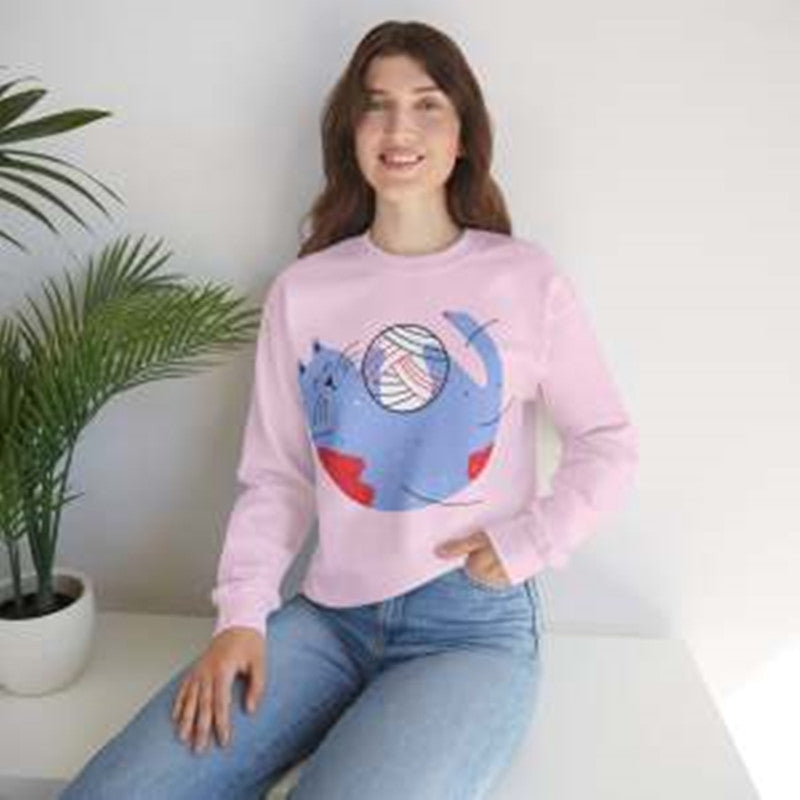 Round Neck Loose Autumn And Winter European And American Printed Sweatshirt