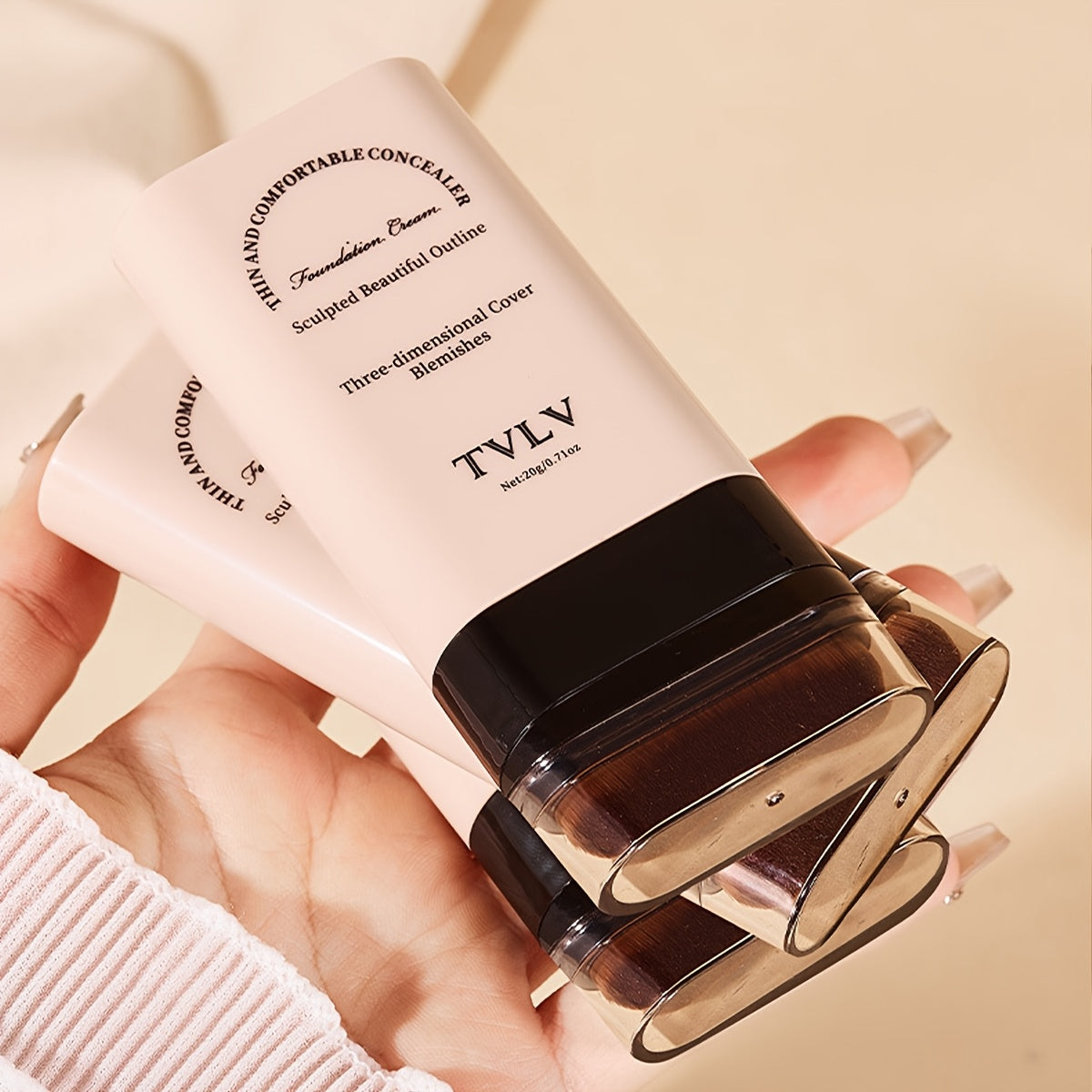 2-in-1 Concealer and Foundation Stick, Covers Dark Circles, Waterproof and Sweat-Resistant, Creates Flawless-Looking Makeup