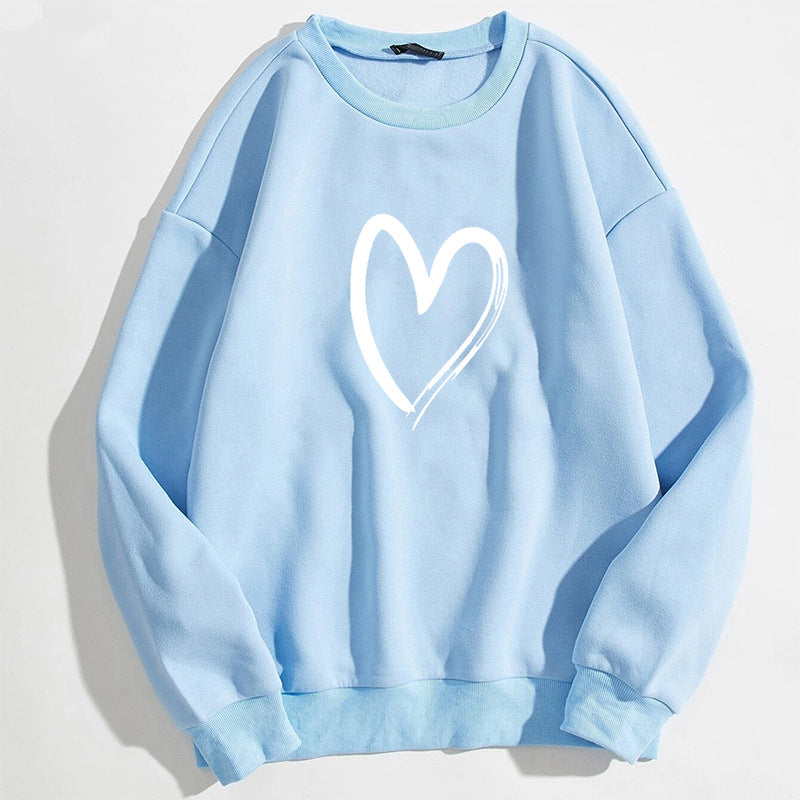 Printed Heart Trendy Sweater For Women