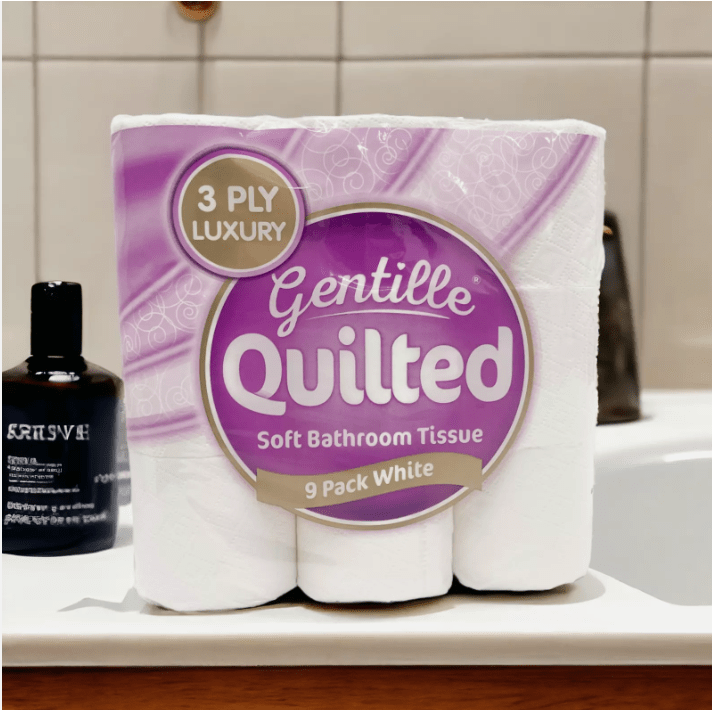 Toilet Tissue 45 rolls. Gentille Quilted Bathroom Tissue Luxury 3-Ply Toilet Paper Soft, Strong, & Responsibly