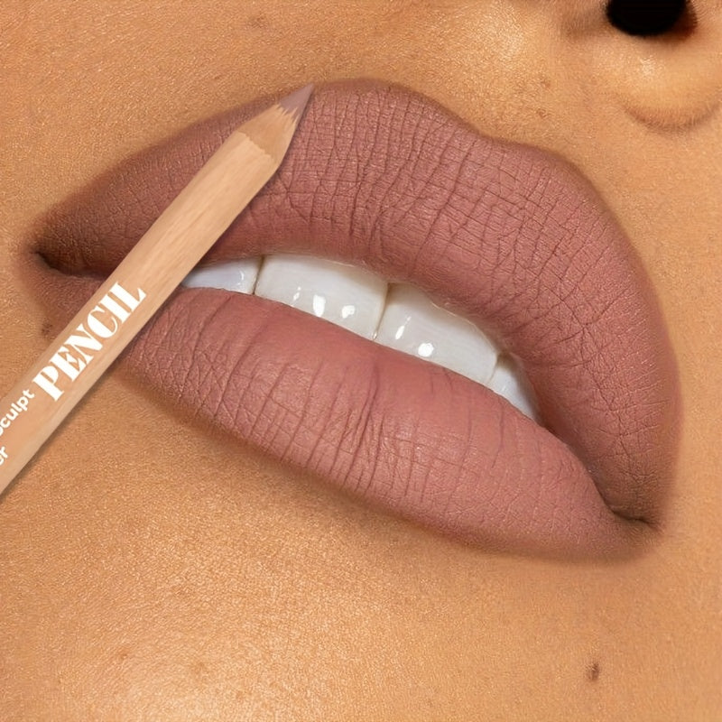 Face Secret Lip Liner - Long-Lasting Matte Lip Pencil with Natural Oak Brown, Pink, Red, Berry, Coral, Nude, Golden, Green, Purple, Orange