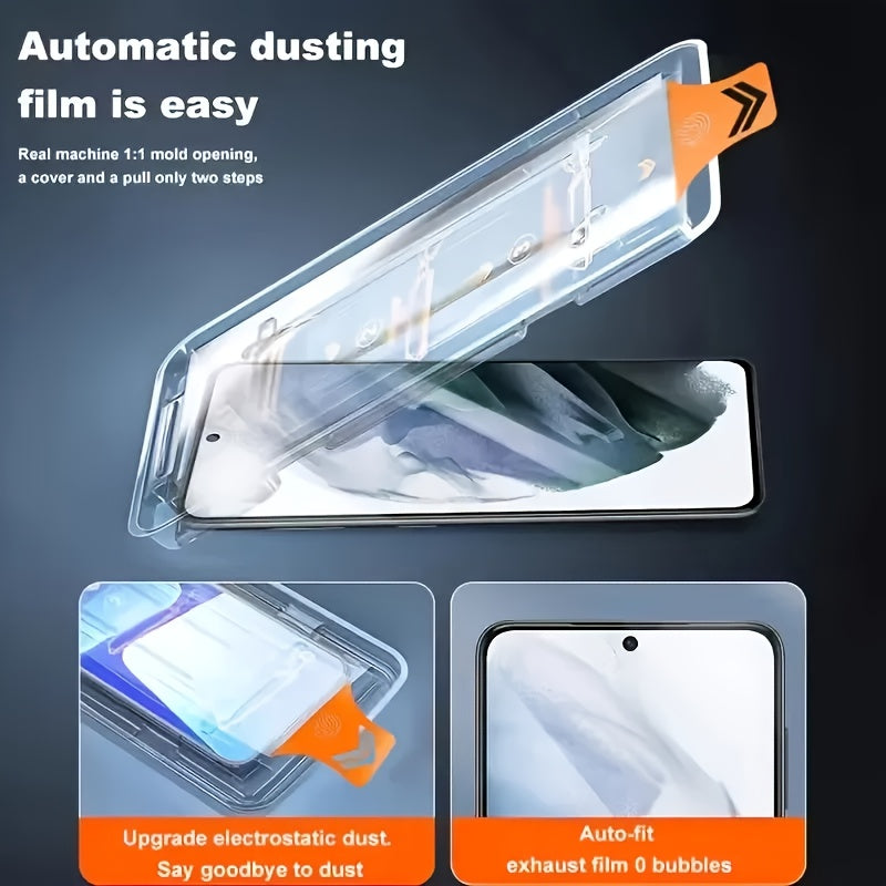 3-Pack Ultra HD Tempered Galss for Samsung Galaxy S25 Ultra/S24 Ultra/S25/S24/S23/S22/S21/Plus/S20 FE/S25 Edge/S23+/S22+/S21+, 9H+ Screen Protector Film, Fingerprint Unlocking, One-click Dust free Installation, -Scratch, Full