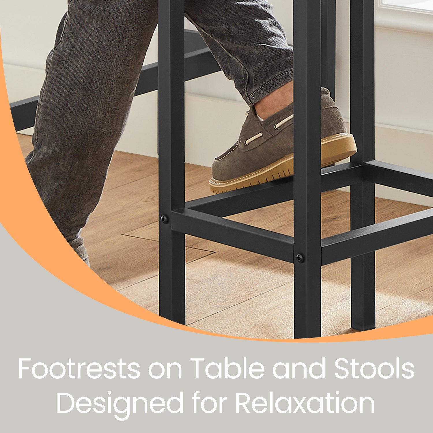 Bar Table and Chairs Set – 3-Piece Dining Table Set with 2 Stools, Space-Saving Bar Kitchen Table for Breakfast, Dining Room, or Apartment