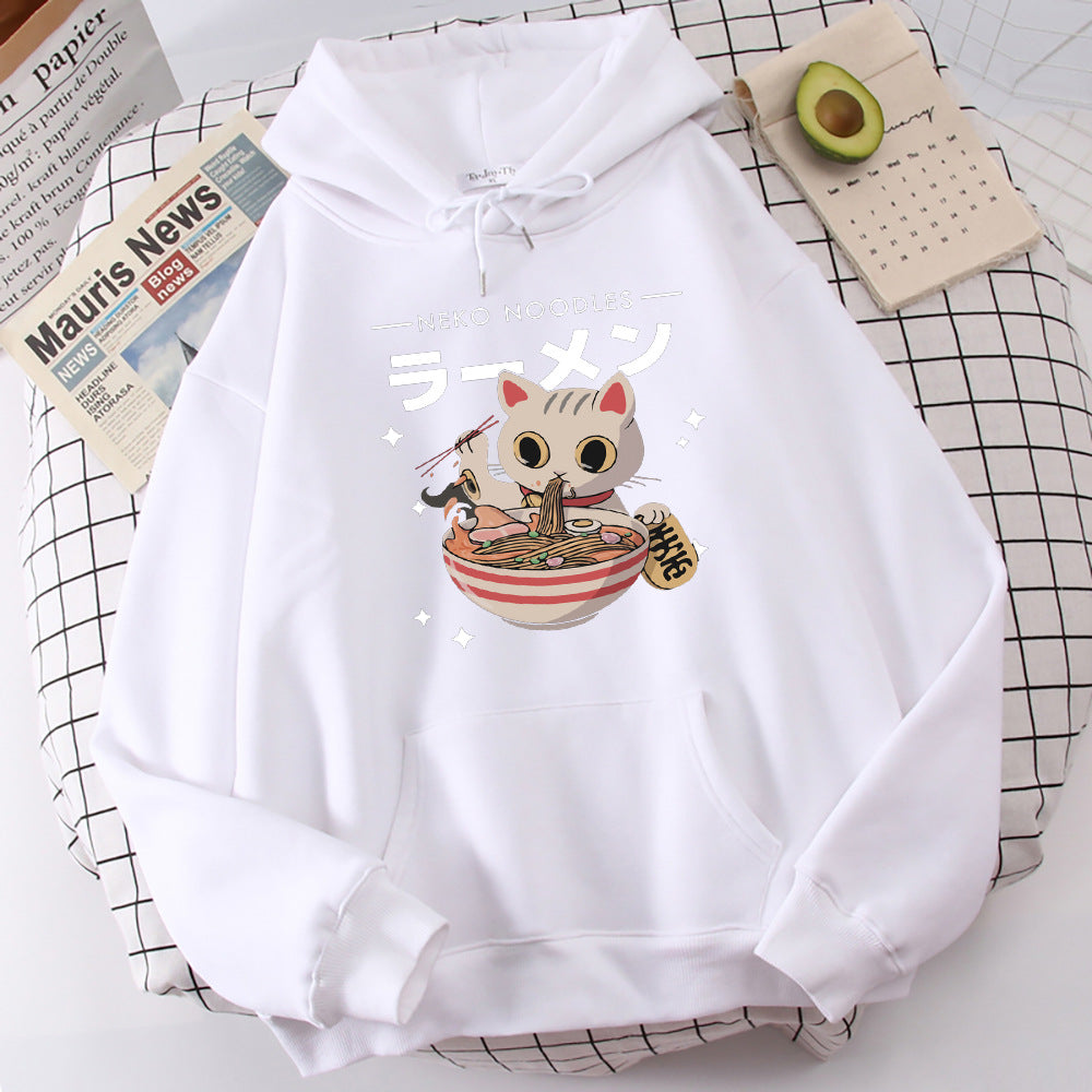 Fashion Cat Print Women's Pullover