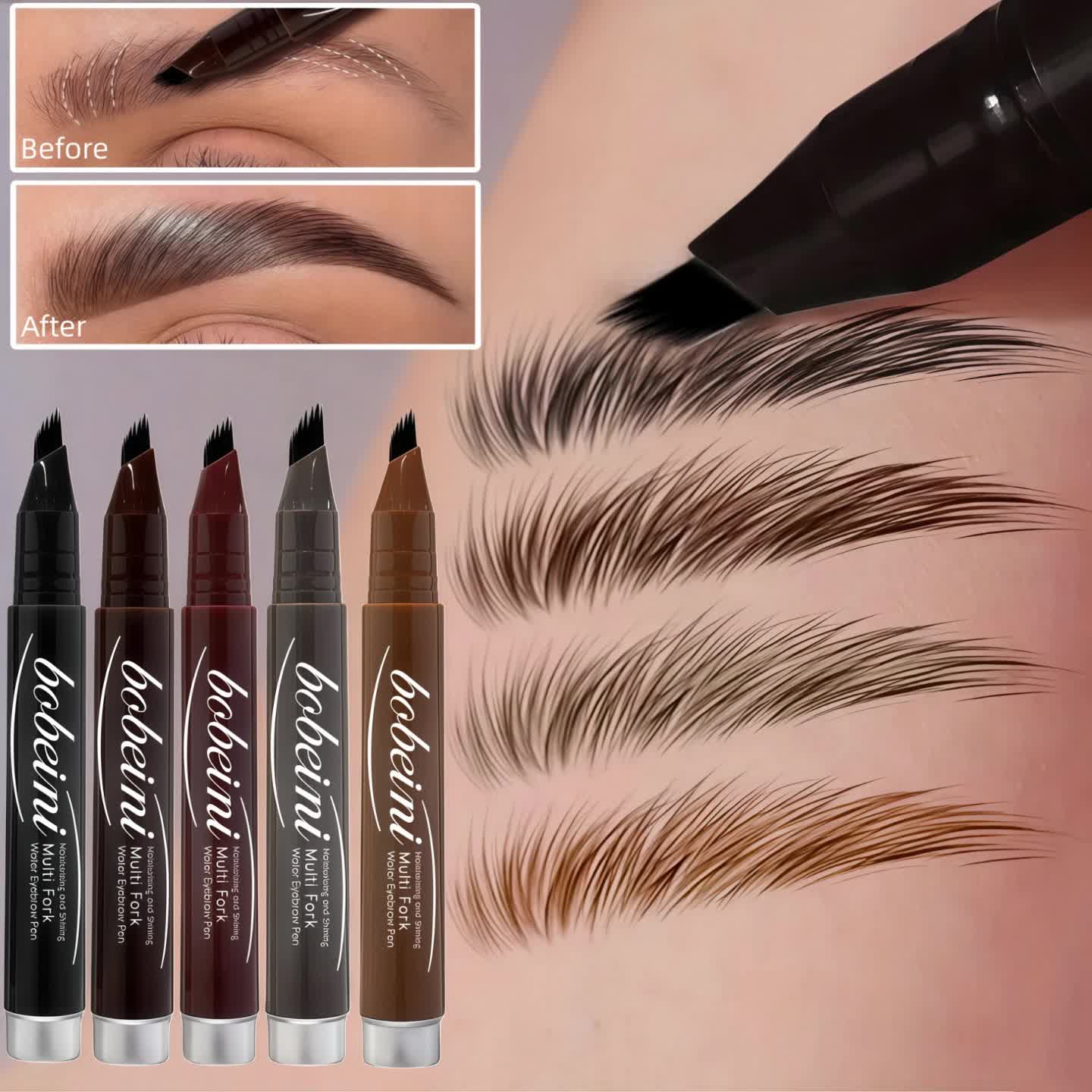 Multi-Fork Brush Design for Defined and Full Eyebrows, Waterproof and Sweat-Proof, Ideal for Halloween, Christmas, Valentine'S Day, Birthday Gifts