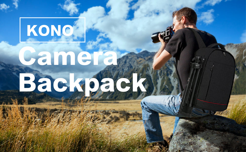 Waterproof Camera Backpack - DSLR/SLR Photography Bag with Tripod Holder & Removable Padded Insert for Canon/Nikon/Fuji/Sony