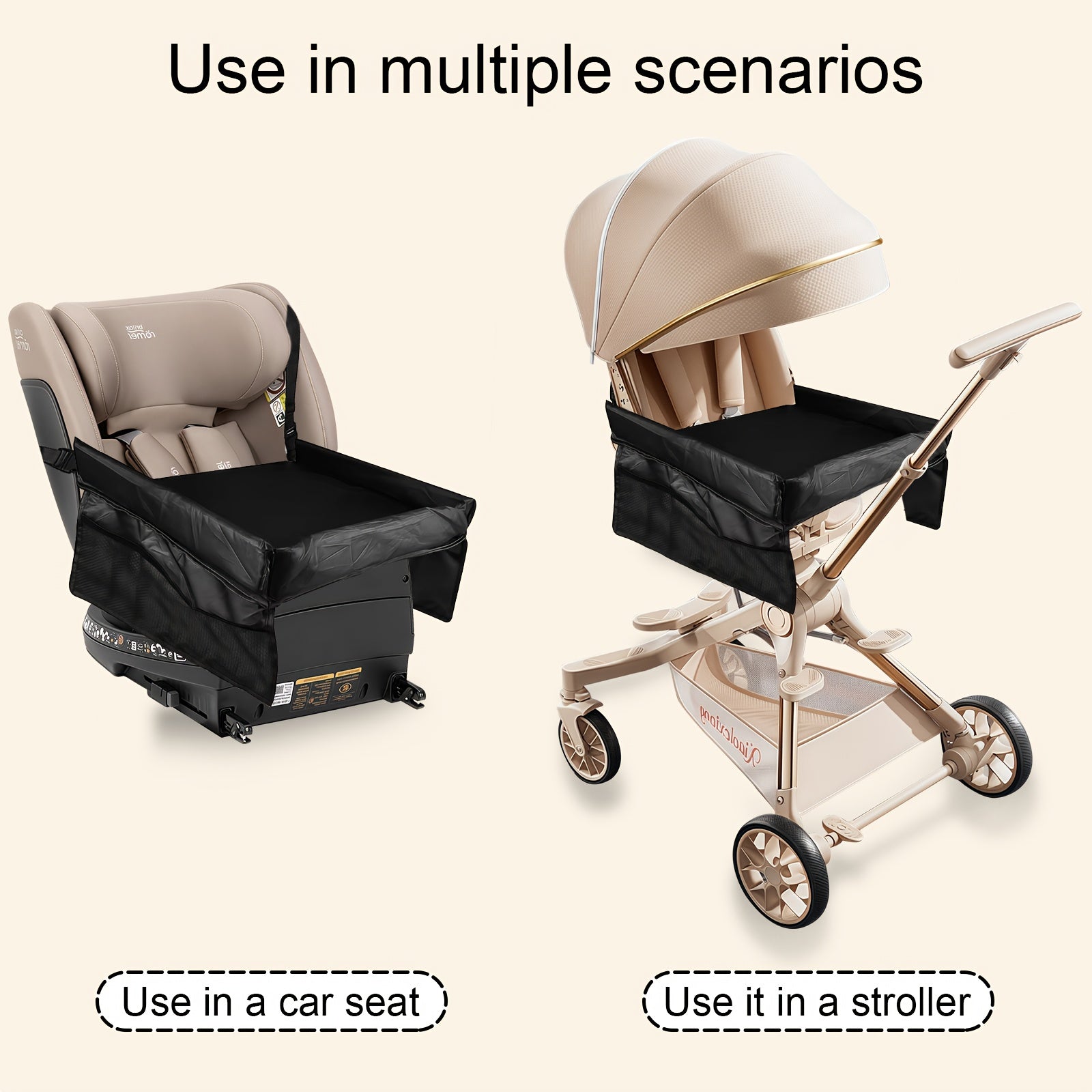 Multifunctional Storage Car Tray, Expandable, Wall Mount, Polyester Material - Suitable for Airplane, Car and Home Outing U