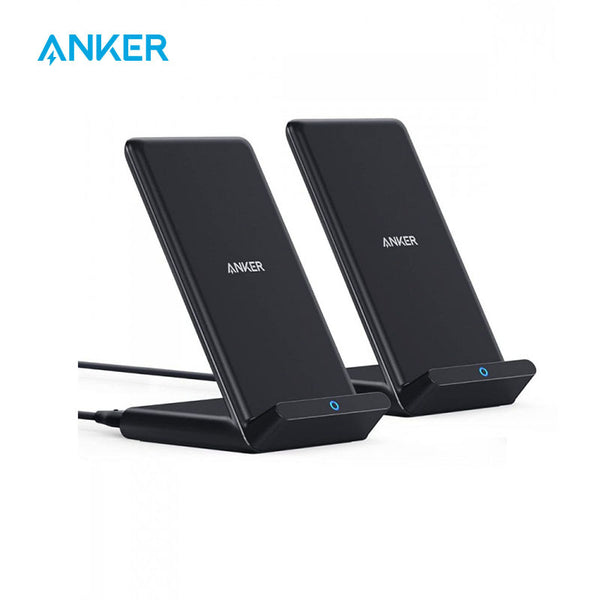 Anker Wireless Charger, 2-Pack PowerWave Stand Upgraded, Qi-Certified, Fast Charging for iPhone 12, 12 Pro Max, SE, 11, 11 Pro, 11 Pro Max, Galaxy S20 S10 S9 S8, Note 10 Note 9 (No AC Adapter)