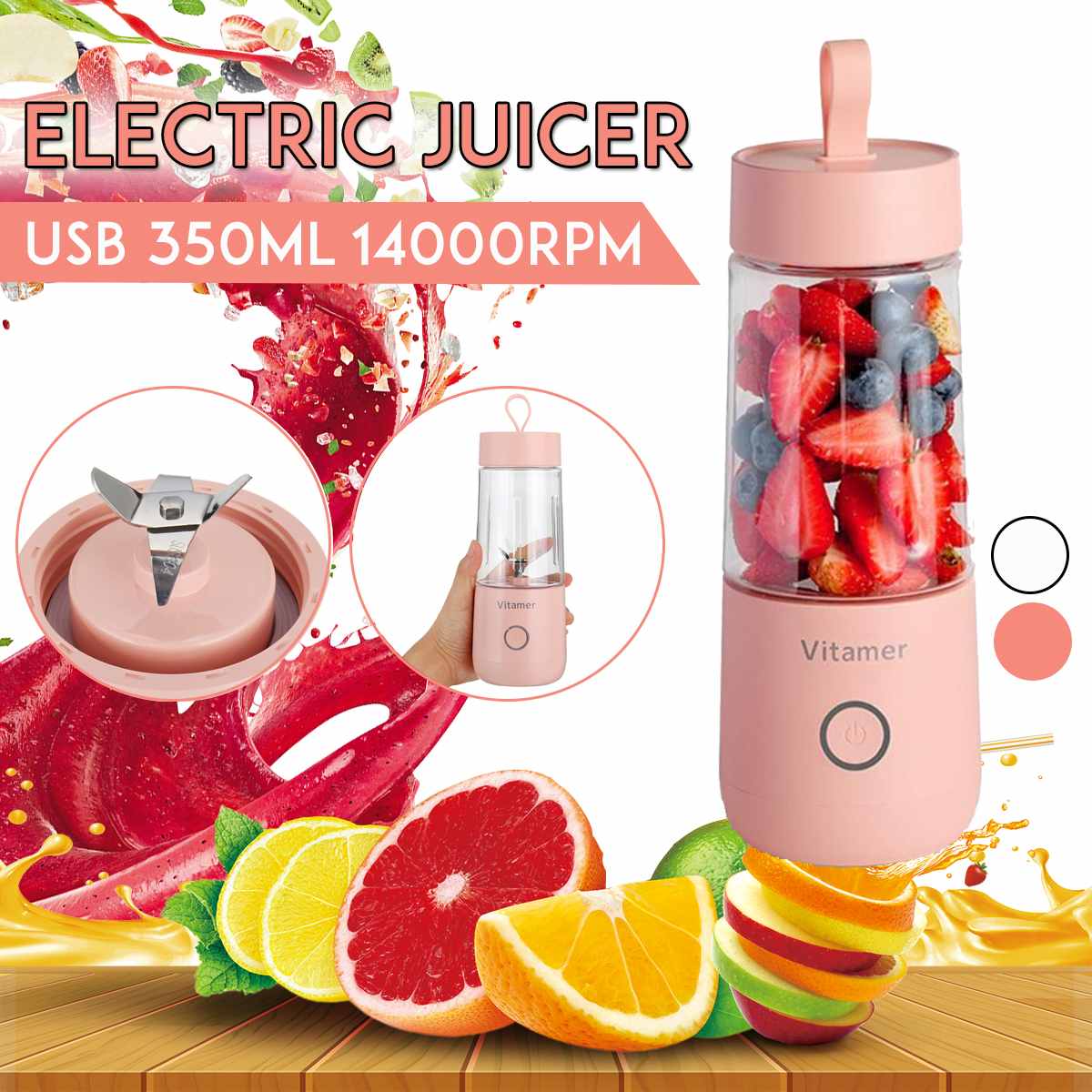 PowerBlend 350ml: The Ultimate Portable USB-Charged Smoothie Maker