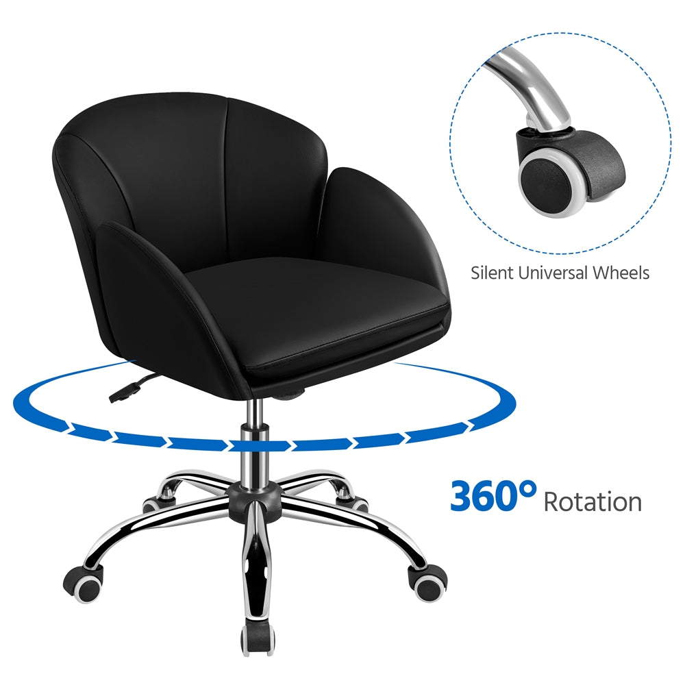 Costoffs Desk Chair Rolling Office Chair Adjustable Makeup Vanity Chair Computer Chair with Armrests for Home Office