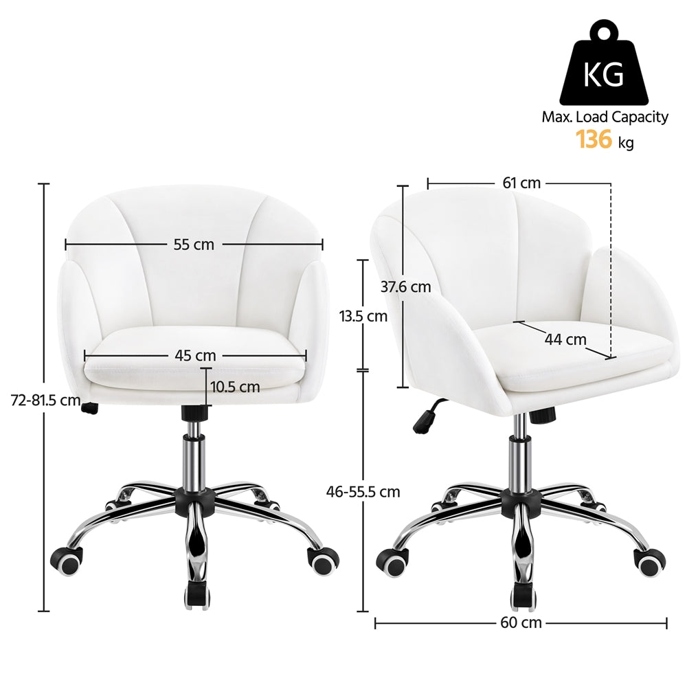 Costoffs Desk Chair Rolling Office Chair Adjustable Makeup Vanity Chair Computer Chair with Armrests for Home Office