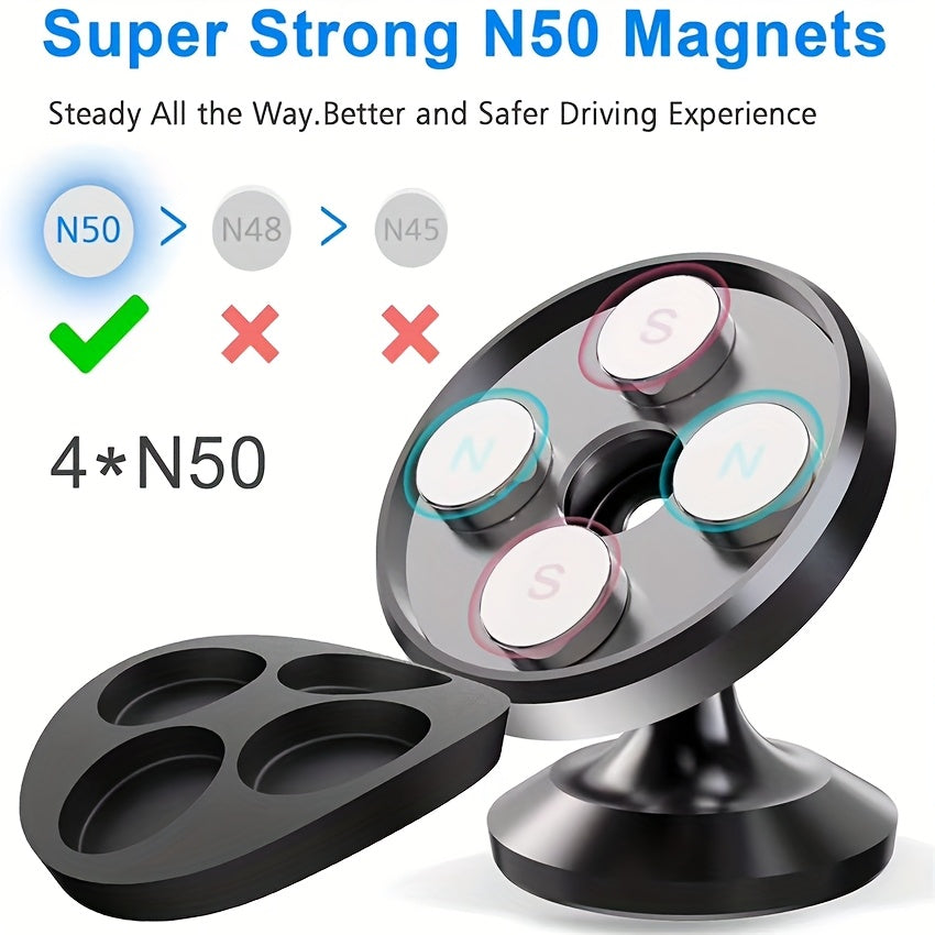 Super Strong Magnetic 360 Degree Rotating Mobile Phone Holder - Universal Metal Car Holder for Air Outlet