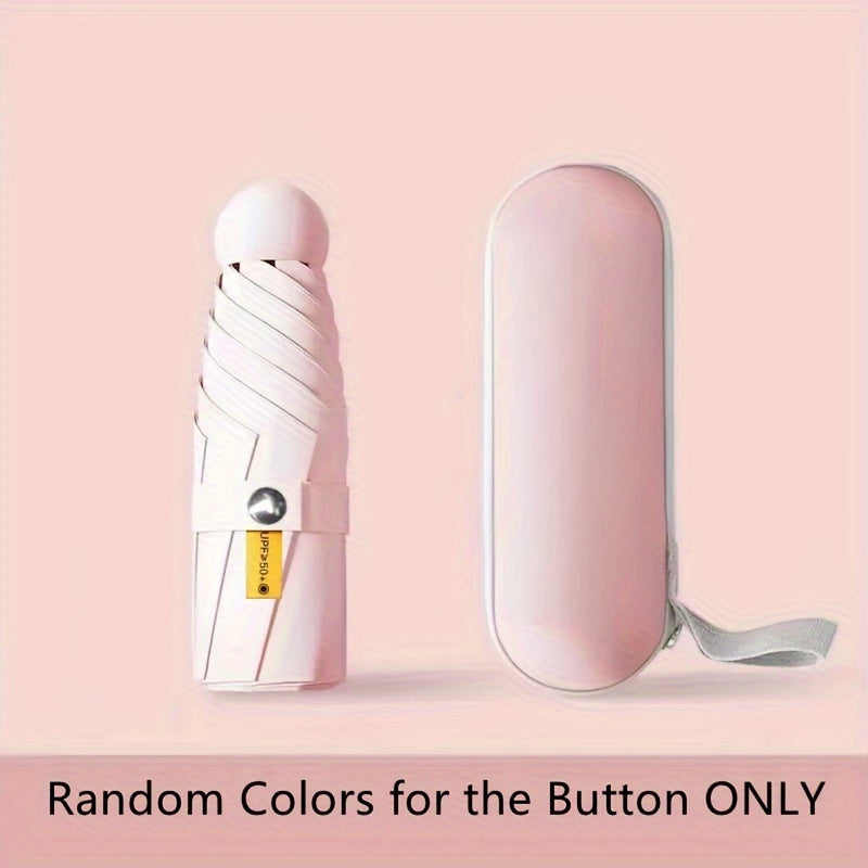 Six-Rib Capsule Pocket Umbrella – Compact, Portable, Lightweight Mini Umbrella for Men, Women & Kids, Windproof and Easy to Carry