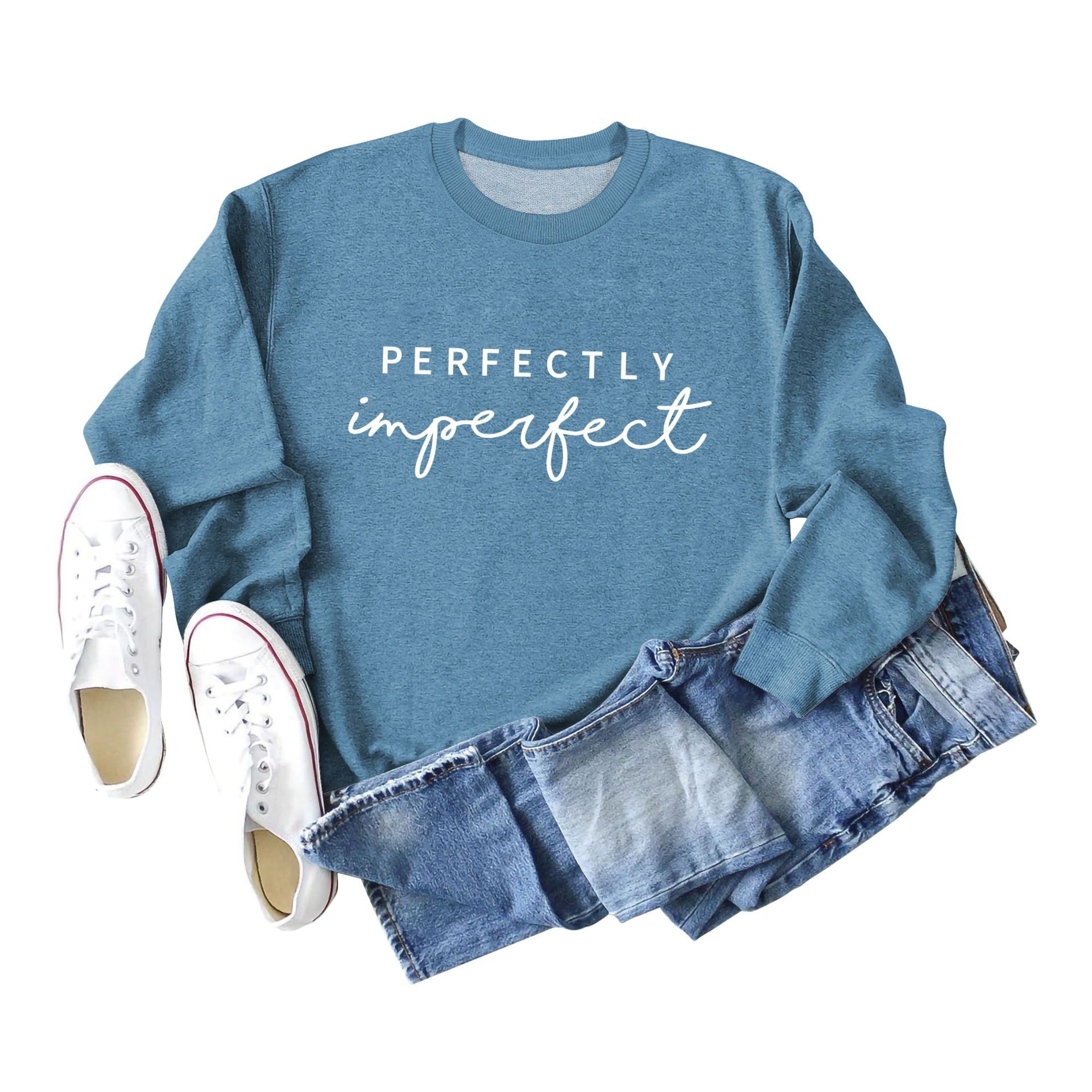 PERFECTLY Imperfect Simple Round Neck Women's Long Sleeve Sweater