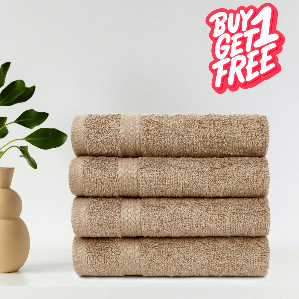 Buy 4x Get 4x Free Hand Towels 100% Pure Cotton, Highly Absorbent 500 Gsm Extra Soft Towels