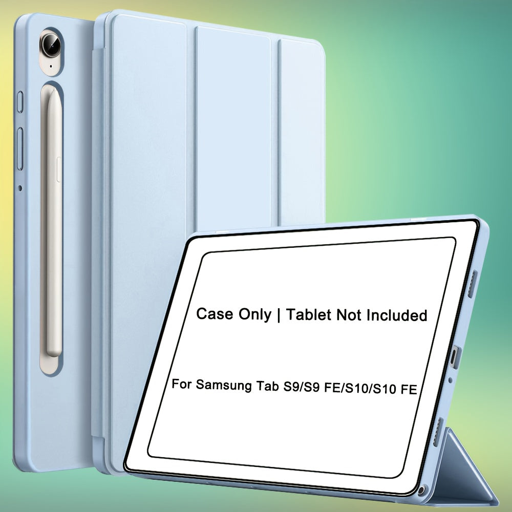 Case for Samsung Galaxy Tab A9 Plus 11-Inch 2023 (SM-X210 SM-X215), for Tab A9/A8/A7 Lite/S7/S8/S9/S10 FE, Soft Smooth Back Protective Cover, Lightweight, Scratch-Resistant, Anti-Slip, Foldable Stand, Auto Sleep/Wake Function