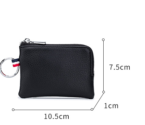 Men's Coin Purse European And American Leather Mini Wallet Soft Leather Zip Coin Driving License Key Case Card Holder Ultra-thin