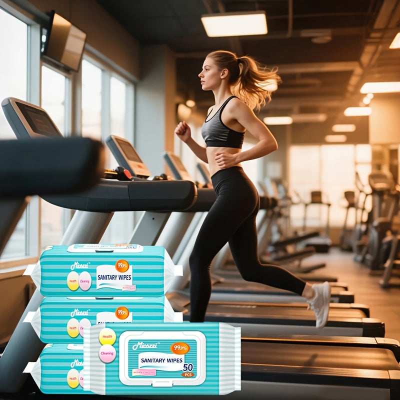 50pcs Per Pack, Non-Woven Material, Essential for Outdoor Travel, Daily Use, Family-Sized Disposable Cleaning Wipes