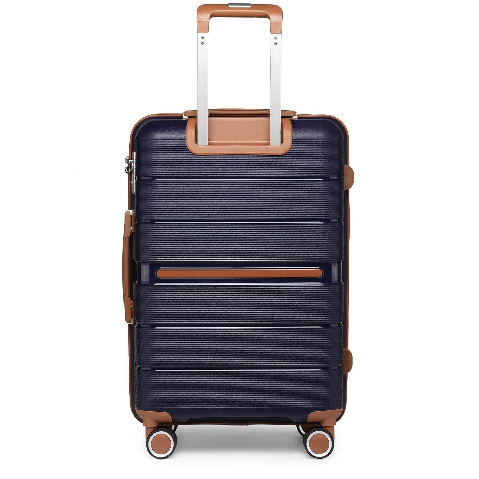 BRITISH TRAVELLER 3pcs Hard Case Suitcase Trolley Set with Multi-Texture, 100% PP Material. Hand Luggage Suitcase Equipped with 4 Smooth-rolling Spinner Wheels, Ideal for Travel. Comes with TSA Lock and Tote Bag, Perfect for